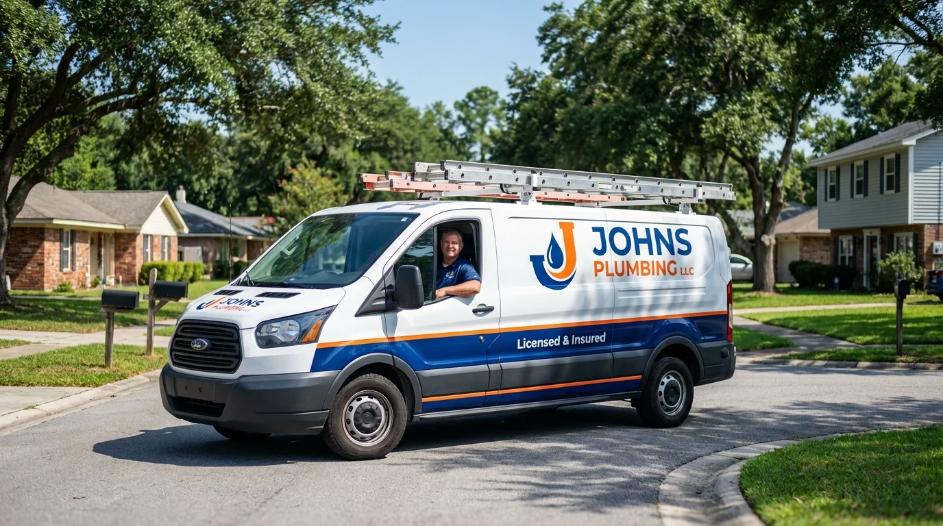 Johns Plumbing LLC service van in Melrose Park, IL
