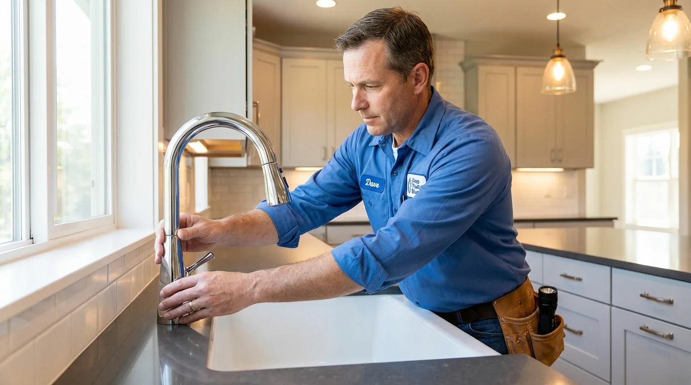 Kitchen faucet installation by Johns Plumbing LLC in Melrose Park